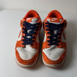 Women's Orange and Navy Lace Low Dunk Sneakers Size 8.5